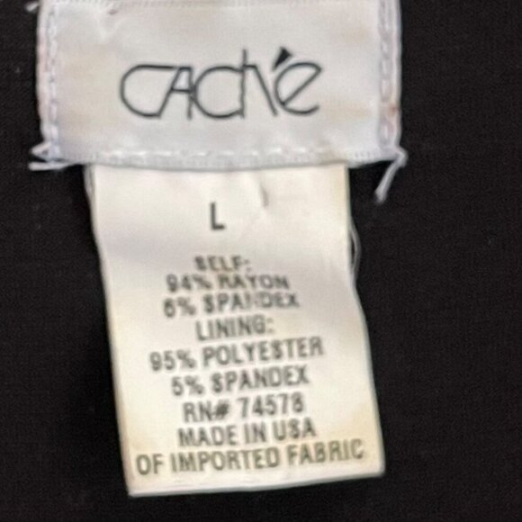 Y2K Cache Women Floral Cowl Neck Dress L Tropical Jungle Print Bodycon Vacation - Picture 5 of 6